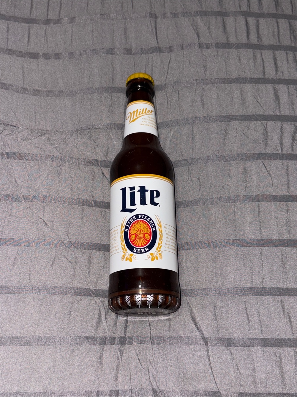 LITE Bottle-Shaped Portable Bluetooth Speaker in White and Brown